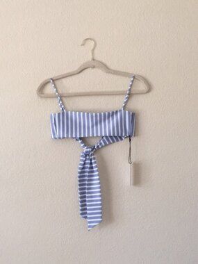 SKIN by SAME Bandeau Bikini Top Blue White